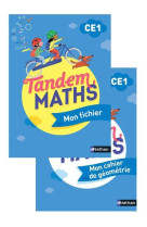 Tandem - maths ce1 - fichier de l'élève + cahier géométrie