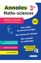 Brevet assuré - annales - maths-sciences - 3e - 2025