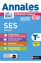 Annales bac 2021 sciences economiques et sociales term - corrigé