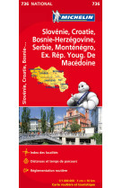 Carte nationale slovénie, croatie, bosnie-herzégovine, serbie, monténégro, ex. rep. youg. de macédoi