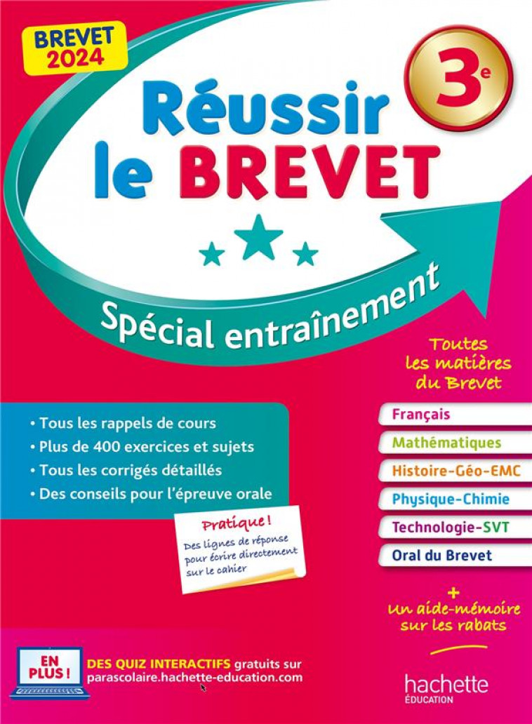 REUSSIR AU COLLEGE : REUSSIR LE BREVET  -  3E  -  SPECIAL ENTRAINEMENT (EDITION 2024) - LISLE  ISABELLE DE  - HACHETTE