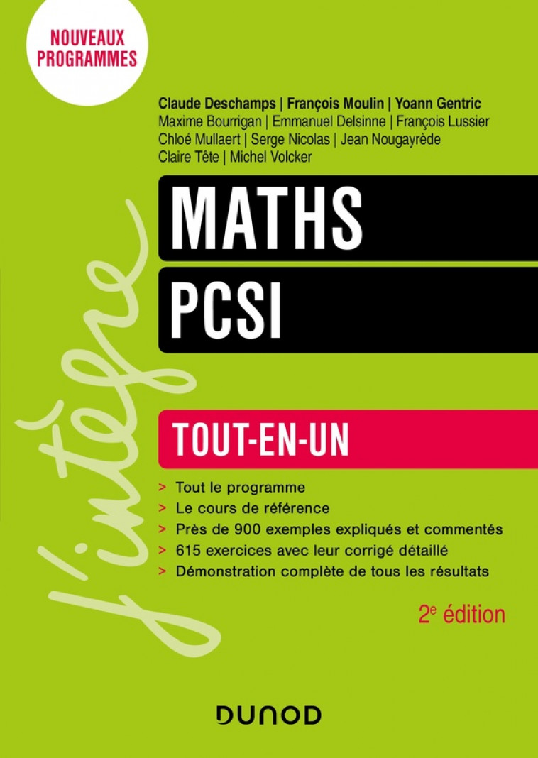 MATHS  -  PCSI  -  TOUT-EN-UN (2E EDITION) -  TETE  CLAIRE - DUNOD