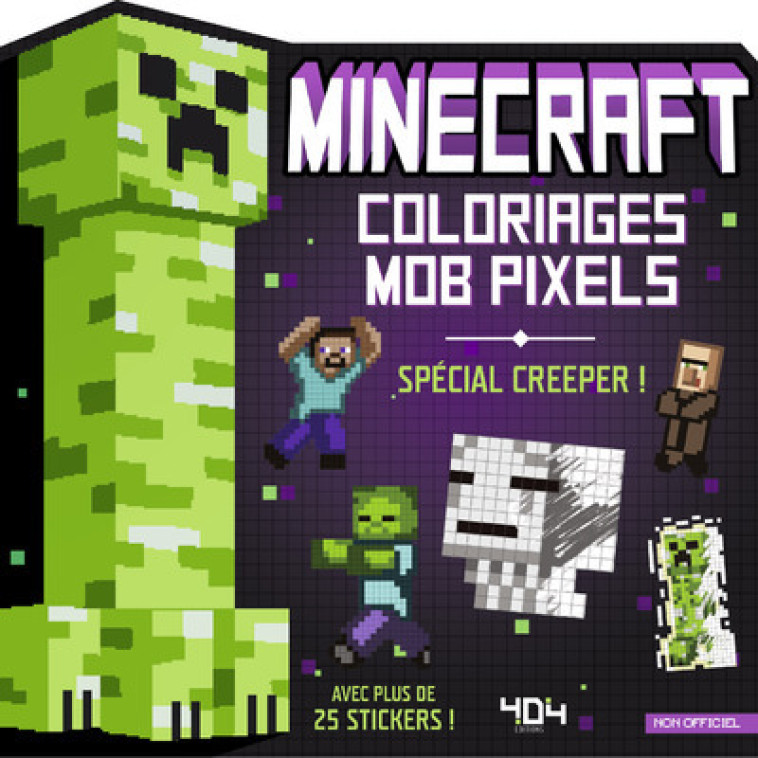 Minecraft - Coloriages Mob pixels - Creeper - Sapuppo Daniele - 404 EDITIONS