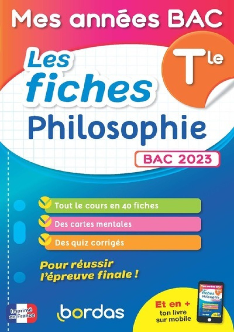 Mes années Bac - Les fiches Philosophie Tle - Boissier Dominique - BORDAS