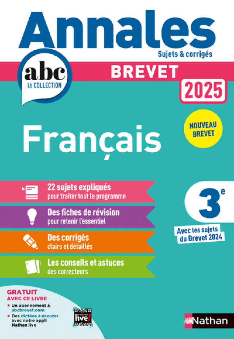 Annales Brevet Français 2025 - Corrigé - Bouhours Thomas - NATHAN