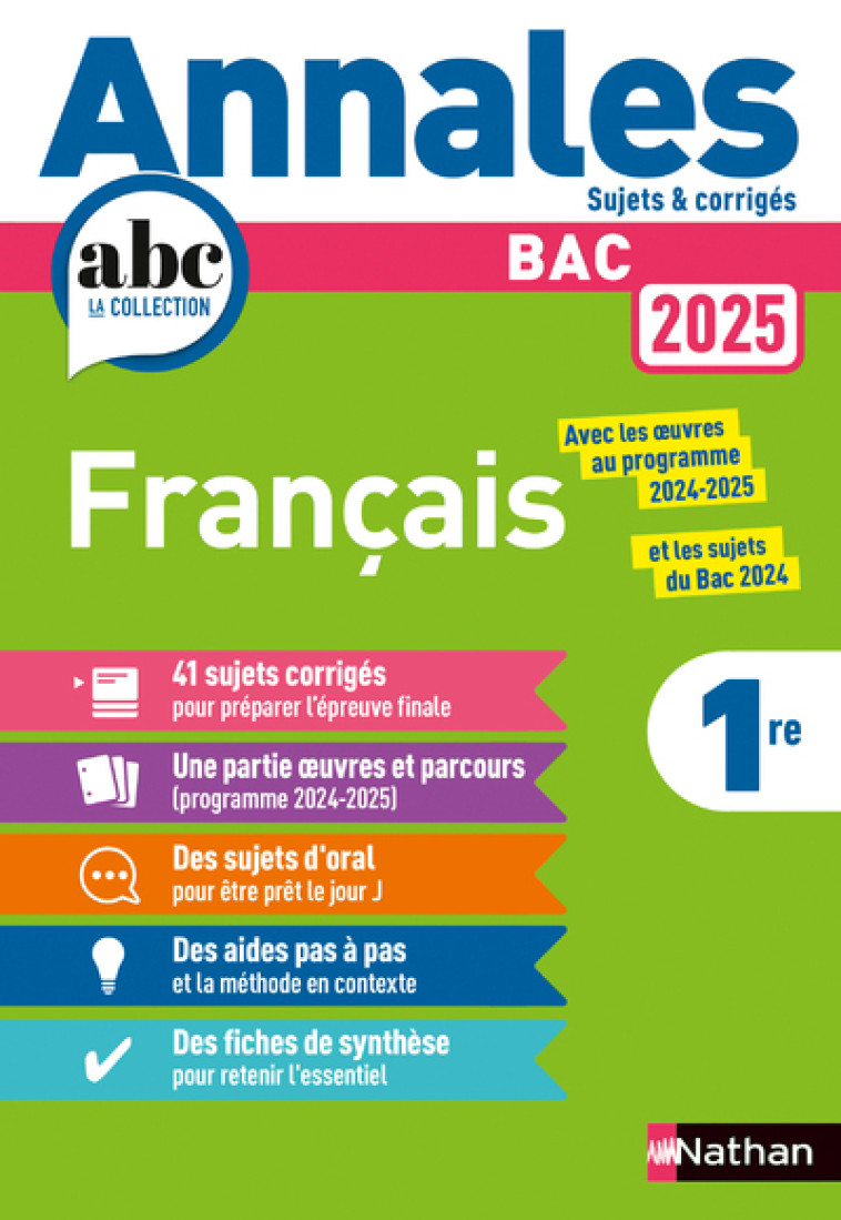 Annales Bac Français 2025 - Cassou-Noguès Anne - NATHAN