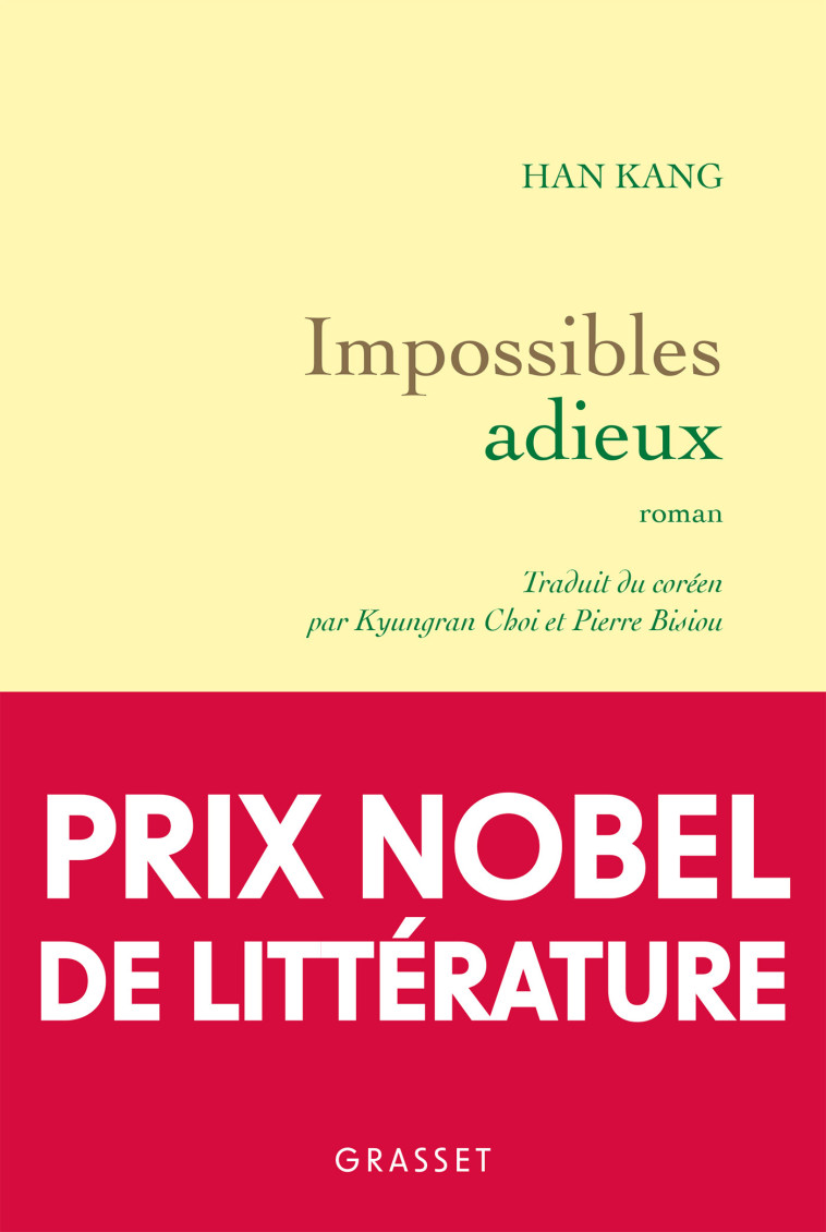 Impossibles adieux - Han Kang - GRASSET