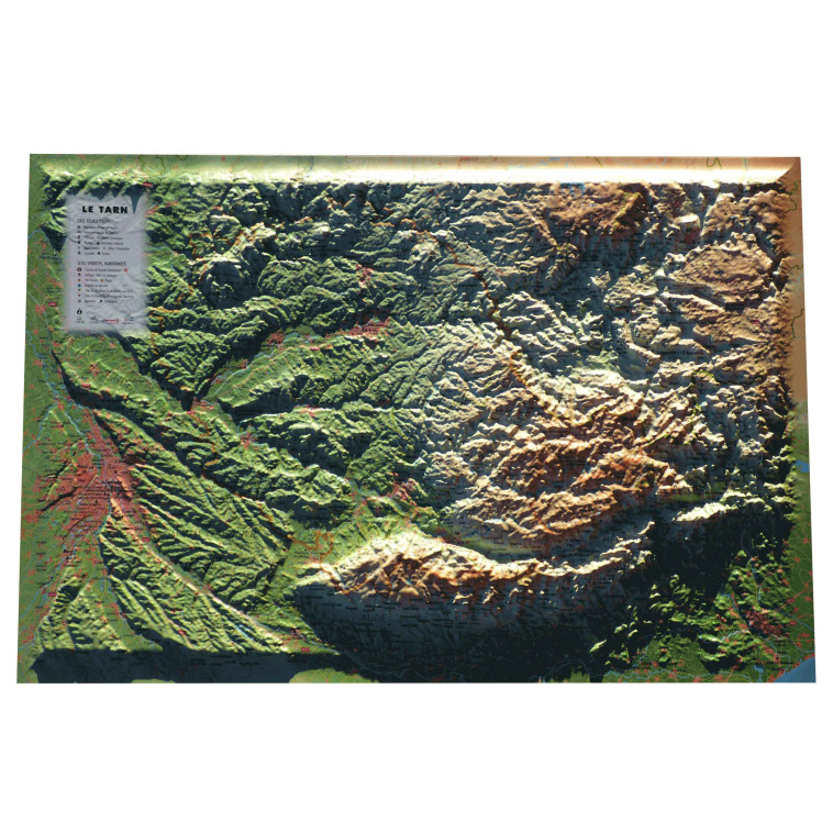 CARTE EN RELIEF DU TARN -  3DMAP - 3DMAP