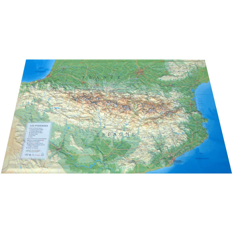 CARTE EN RELIEF DES PYRÉNÉES -  3DMAP - 3DMAP