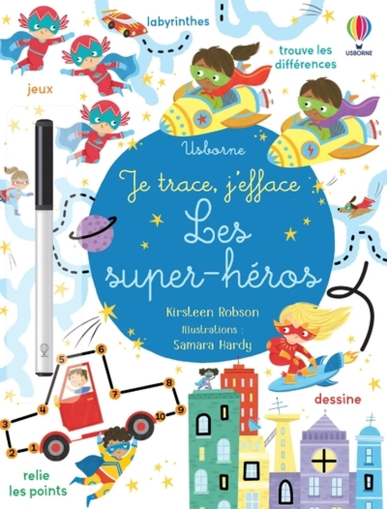 Les super-héros - Je trace, j'efface - Kirsteen Robson, Samara Hardy, Laura Hammonds, Véronique Duran - USBORNE