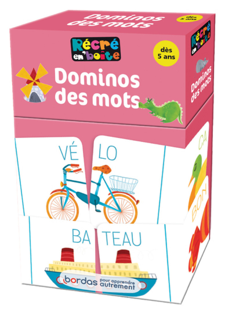 Récré en boîte - Dominos des mots -  Collectif - BORDAS