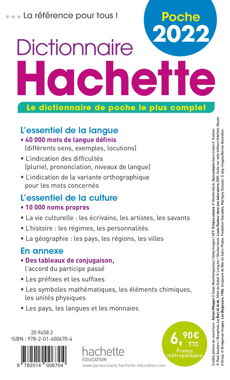 Dictionnaire Hachette POCHE 2022 -   - HACHETTE EDUC