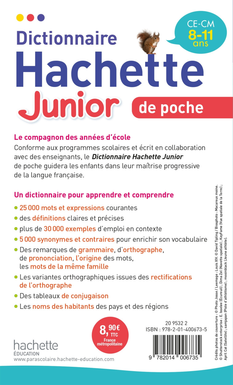 Dictionnaire Hachette Junior Poche -   - HACHETTE EDUC