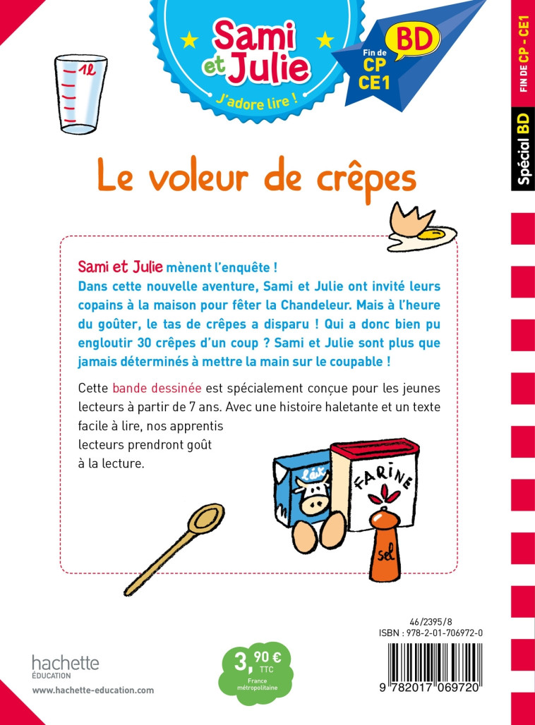 Sami et Julie BD : Le voleur de crêpes - Thérèse Bonté - HACHETTE EDUC