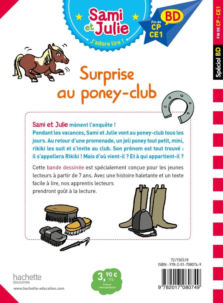 Sami et Julie BD : Surprise au poney club ! - Sandra Lebrun - HACHETTE EDUC