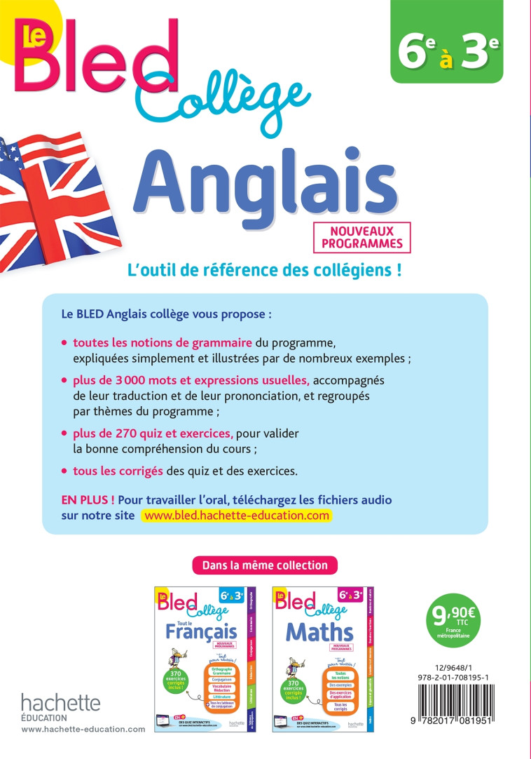 Bled Anglais Collège - Carole Bonnet - HACHETTE EDUC