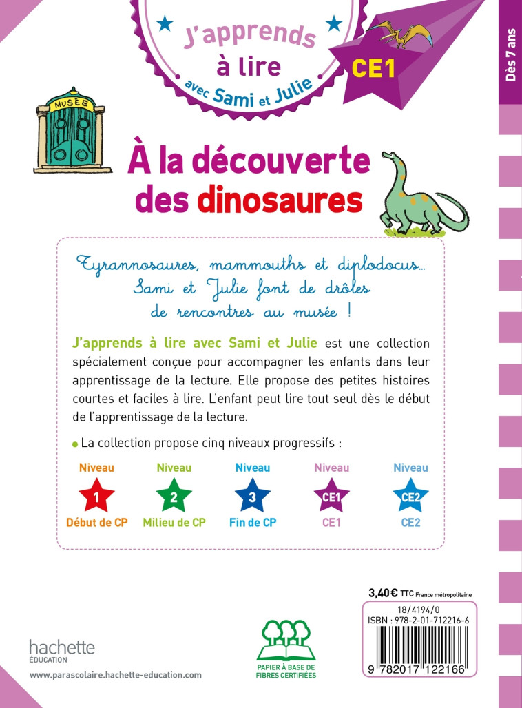 Sami et Julie CE1 A la découverte des dinosaures - Emmanuelle Massonaud - HACHETTE EDUC