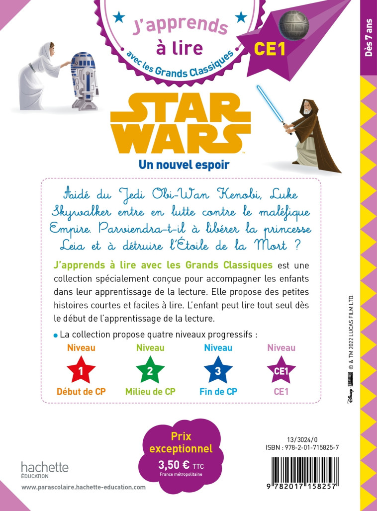 Disney - Star Wars - Un nouvel espoir, CE1 - Isabelle Albertin - HACHETTE EDUC