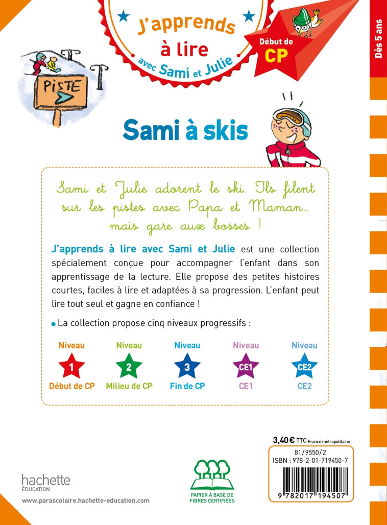 Sami et Julie CP Niveau 1 Sami à skis - Thérèse Bonté - HACHETTE EDUC