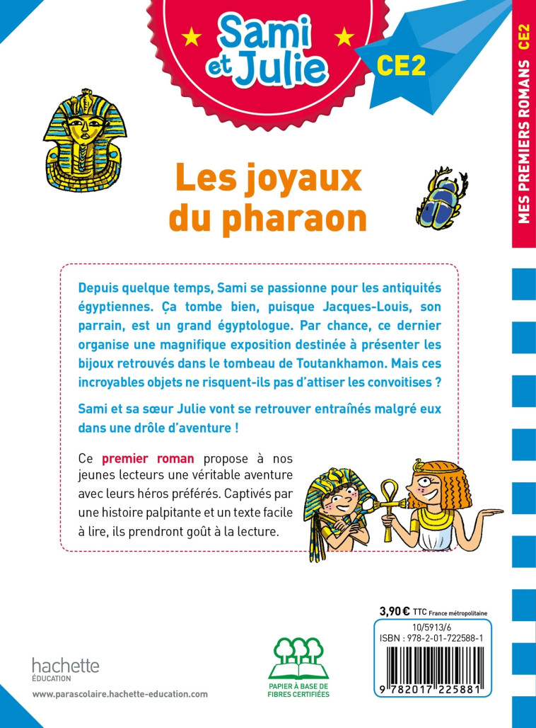 Sami et Julie Roman CE2 Les joyaux du pharaon - Thérèse Bonté - HACHETTE EDUC