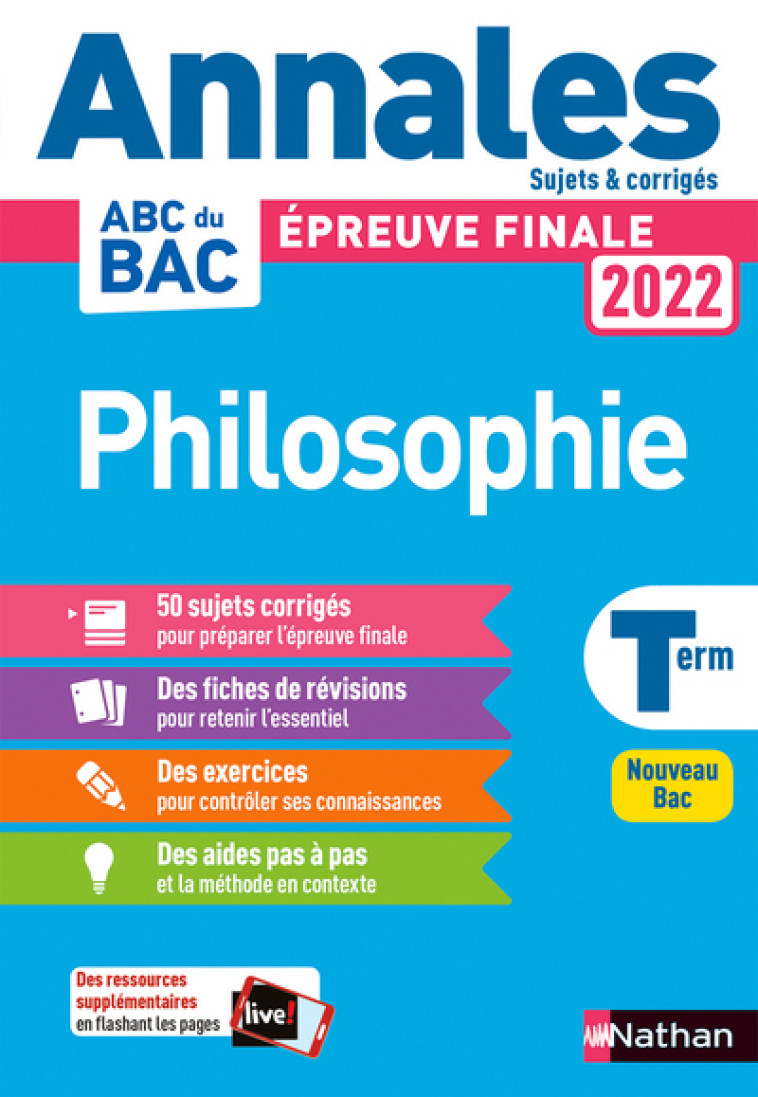 Annales Bac 2022 Philosophie - Corrigé - Gérard Durozoi - NATHAN