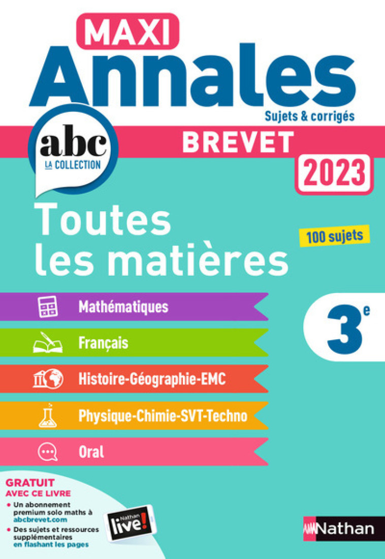 Maxi Annales Brevet 2023-Corrigé - Thomas Bouhours - NATHAN