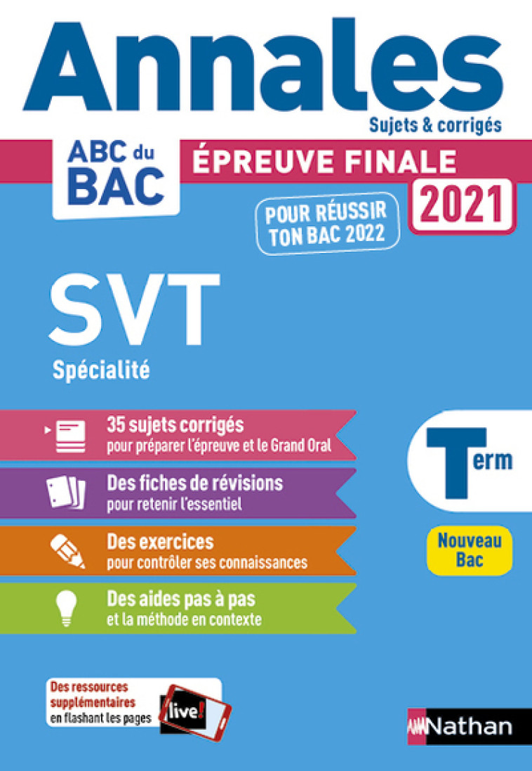 Annales Bac 2021 SVT Term - Corrigé - Christophe Durand - NATHAN