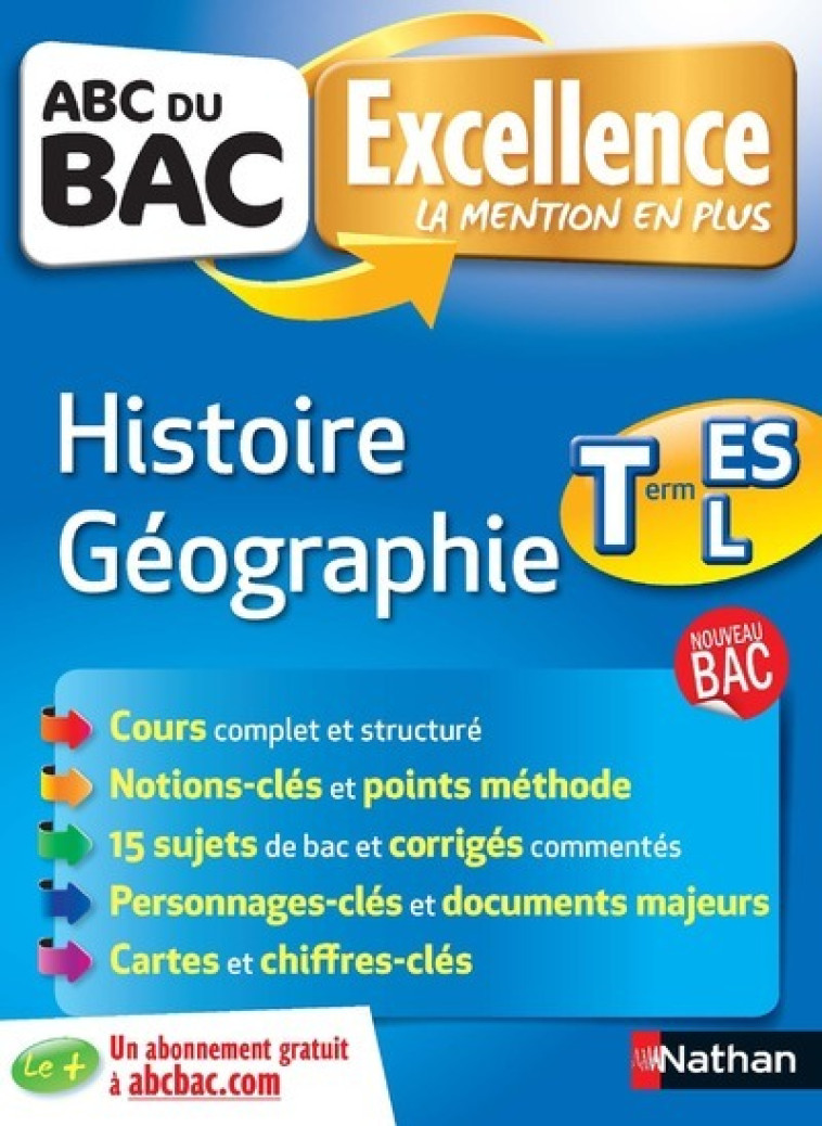 ABC du BAC excellence Histoire Géographie Term ES-L -  Collectif - NATHAN