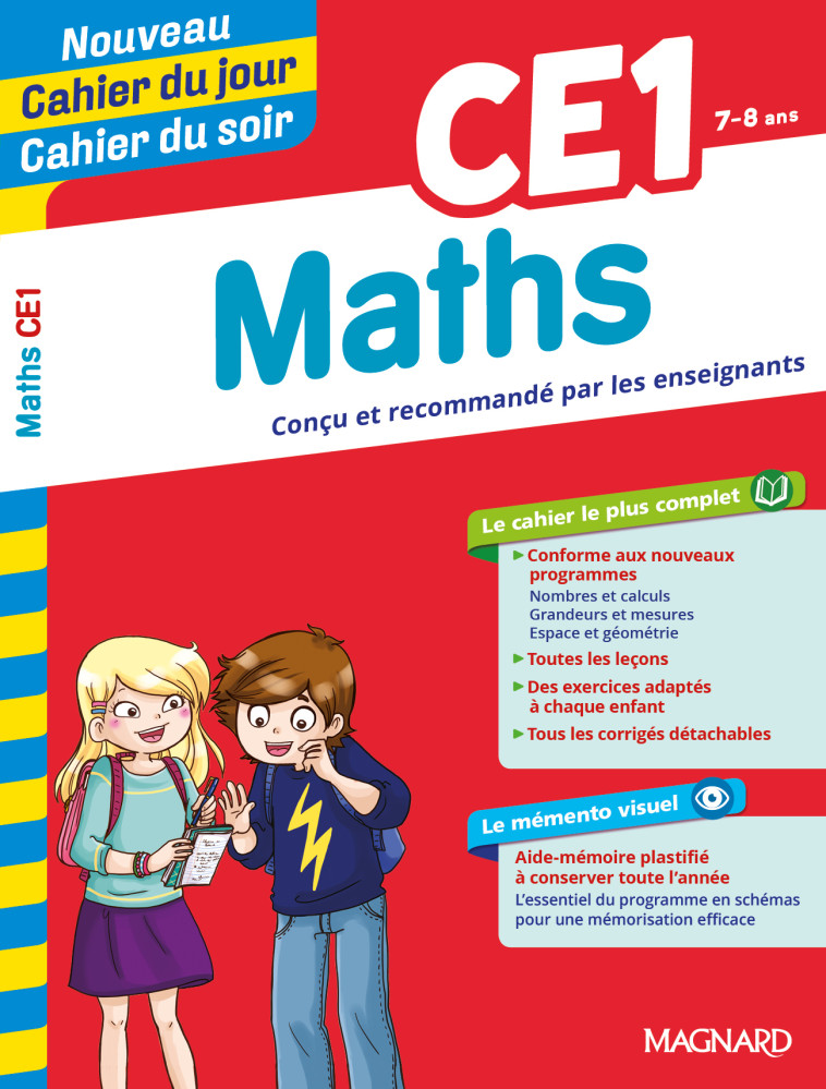 Maths CE1 - Cahier du jour Cahier du soir - Bernard Séménadisse - MAGNARD