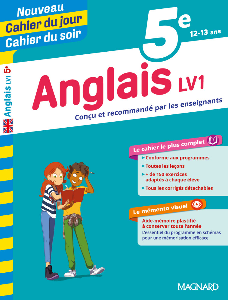 Anglais 5e - Cours, 150 exercices et aide-mémoire visuel - Nouveau Cahier du jour Cahier du soir - Jean Cureau - MAGNARD