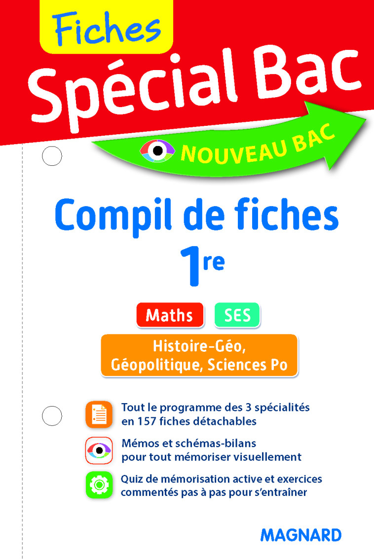 Spécial Bac Compil de Fiches SES-Maths-Histoire-Géo-Géopolitique-Sciences Po 1re -  Collectif - MAGNARD