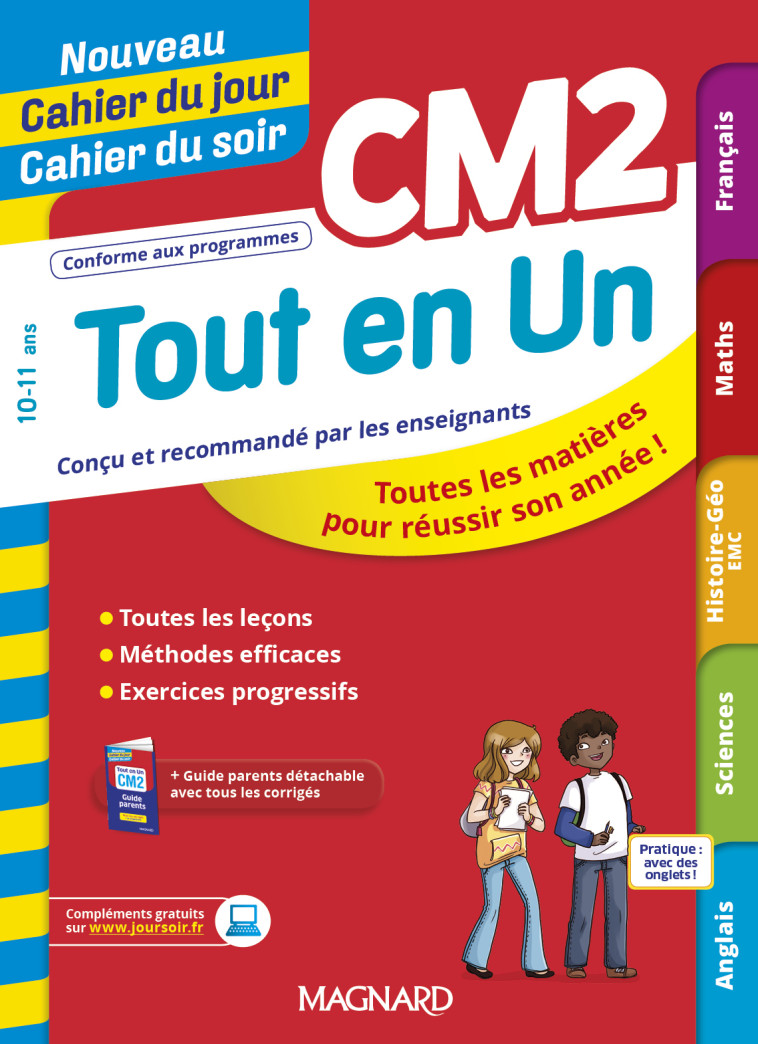 Tout en Un CM2 - Leçons, méthodes et exercices - Nouveau Cahier du jour Cahier du soir - Maguy Bilheran - MAGNARD