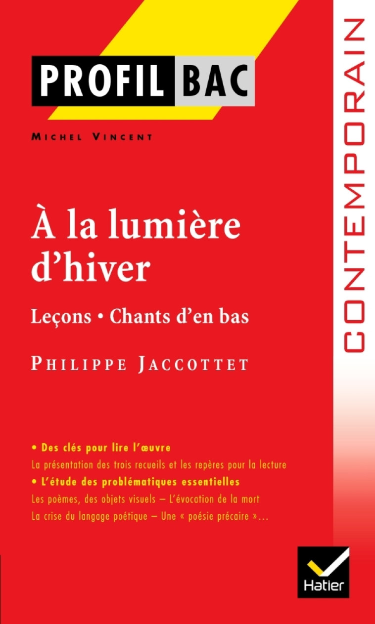 Profil - Jacottet (Philippe) : À la lumière d'hiver - Philippe JACCOTTET - HATIER