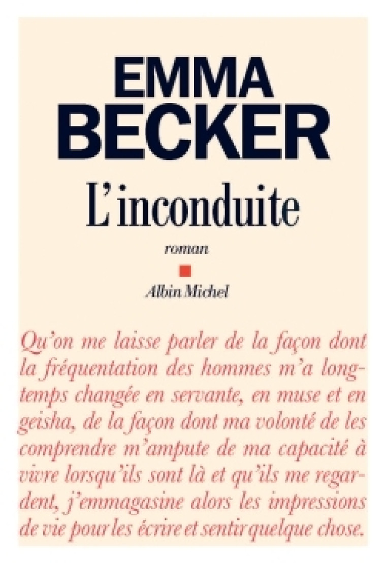 L'Inconduite - Emma Becker - ALBIN MICHEL