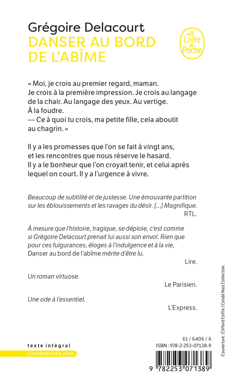 Danser au bord de l'abîme - Grégoire Delacourt - LGF