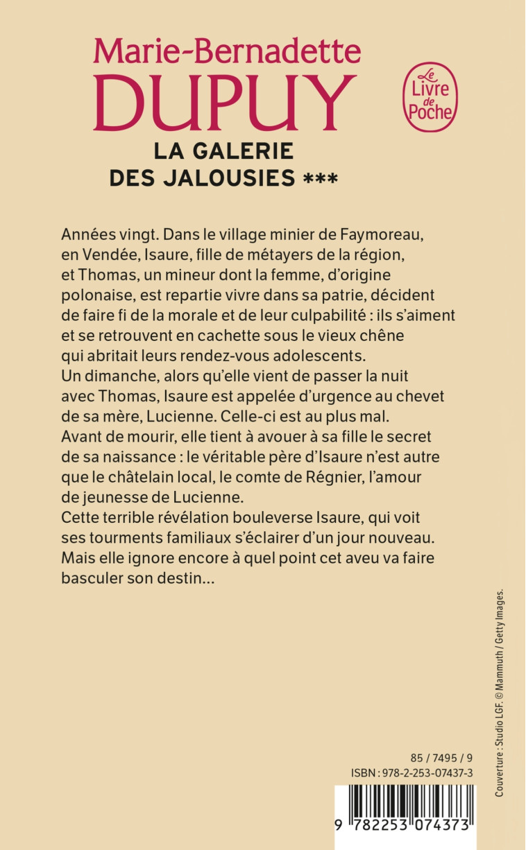 La Galerie des jalousies, Tome 3 - Marie-Bernadette Dupuy - LGF