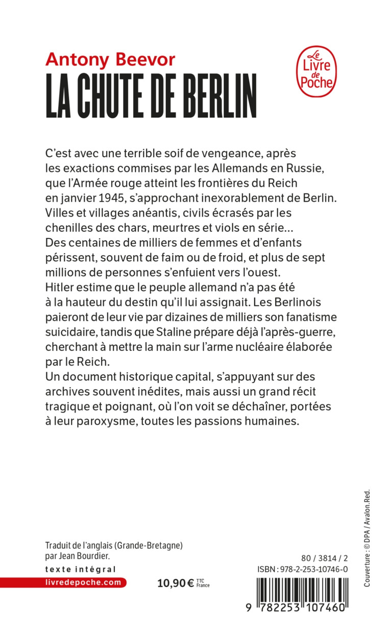 La chute de Berlin (Nouvelle édition) - Antony Beevor - LGF