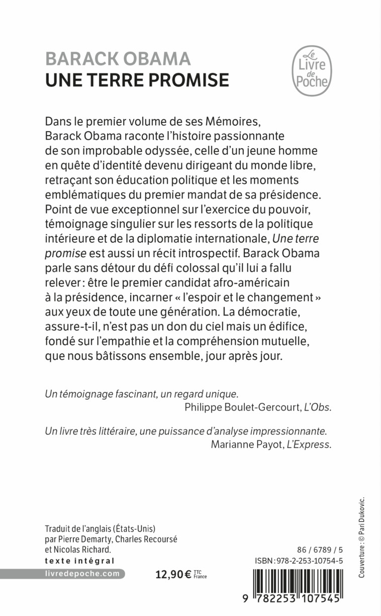 Une Terre promise - Barack Obama - LGF