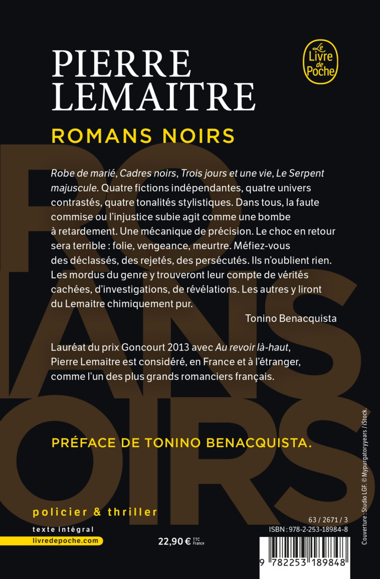 Les Romans noirs - Pierre Lemaitre - LGF