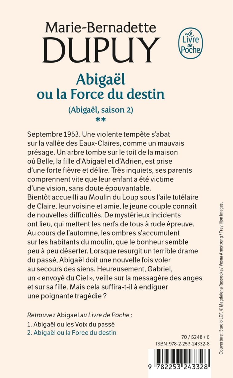 Abigaël ou la force du destin (Abigaël Saison 2, Tome 2) - Marie-Bernadette Dupuy - LGF