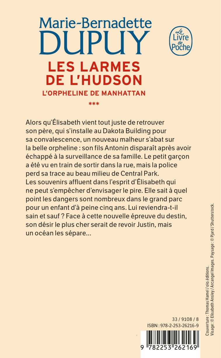 Les larmes de l'Hudson (L'Orpheline de Manhattan, Tome 3) - Marie-Bernadette Dupuy - LGF