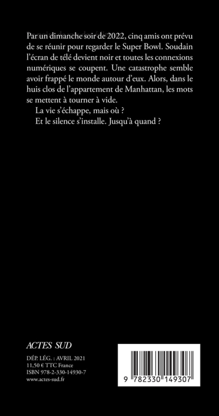 Le Silence - Don Delillo - ACTES SUD