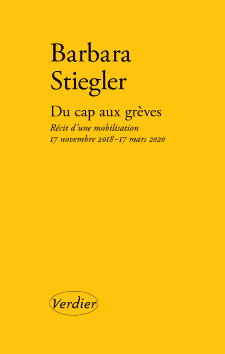 Du cap aux grèves - Barbara Stiegler - VERDIER