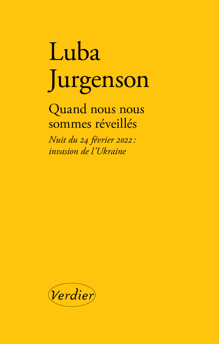 Quand nous nous sommes réveillés - Luba Jurgenson - VERDIER