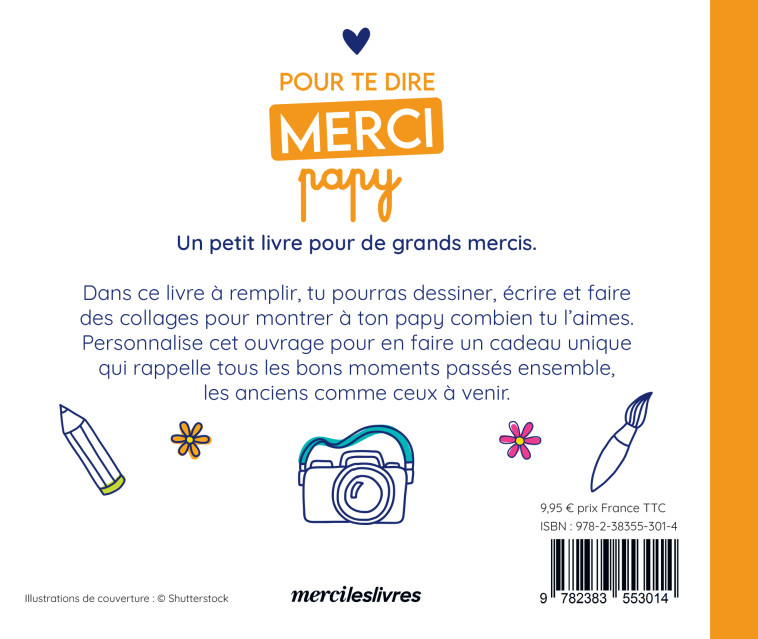 Pour te dire merci... Papy -  Collectif - MERCILESLIVRES