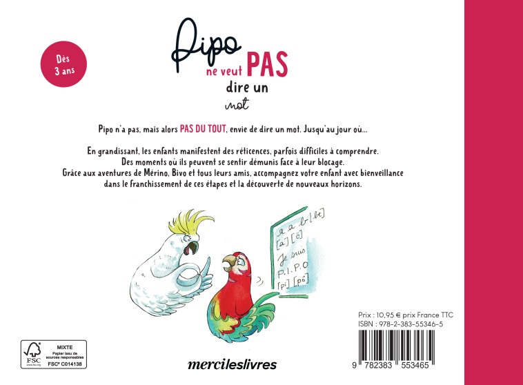 Pipo ne veut pas dire un mot - Alice Laverty - MERCILESLIVRES