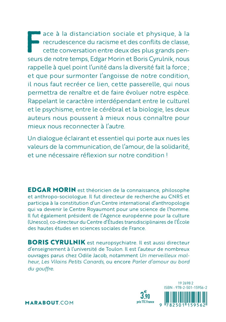 Dialogue sur notre nature humaine - Edgar Morin - MARABOUT