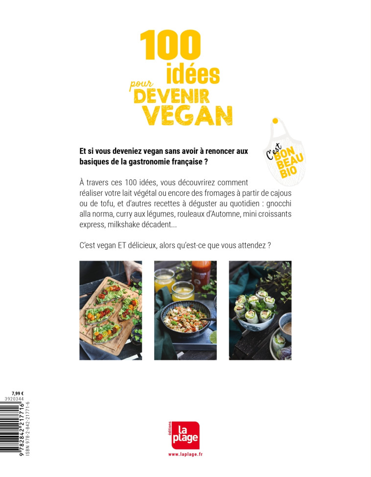 100 idées pour devenir vegan - Sébastien Kardinal - LA PLAGE