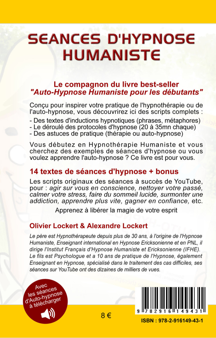 14 séances d'hypnose humaniste pour débutants - Olivier Lockert - IFHE