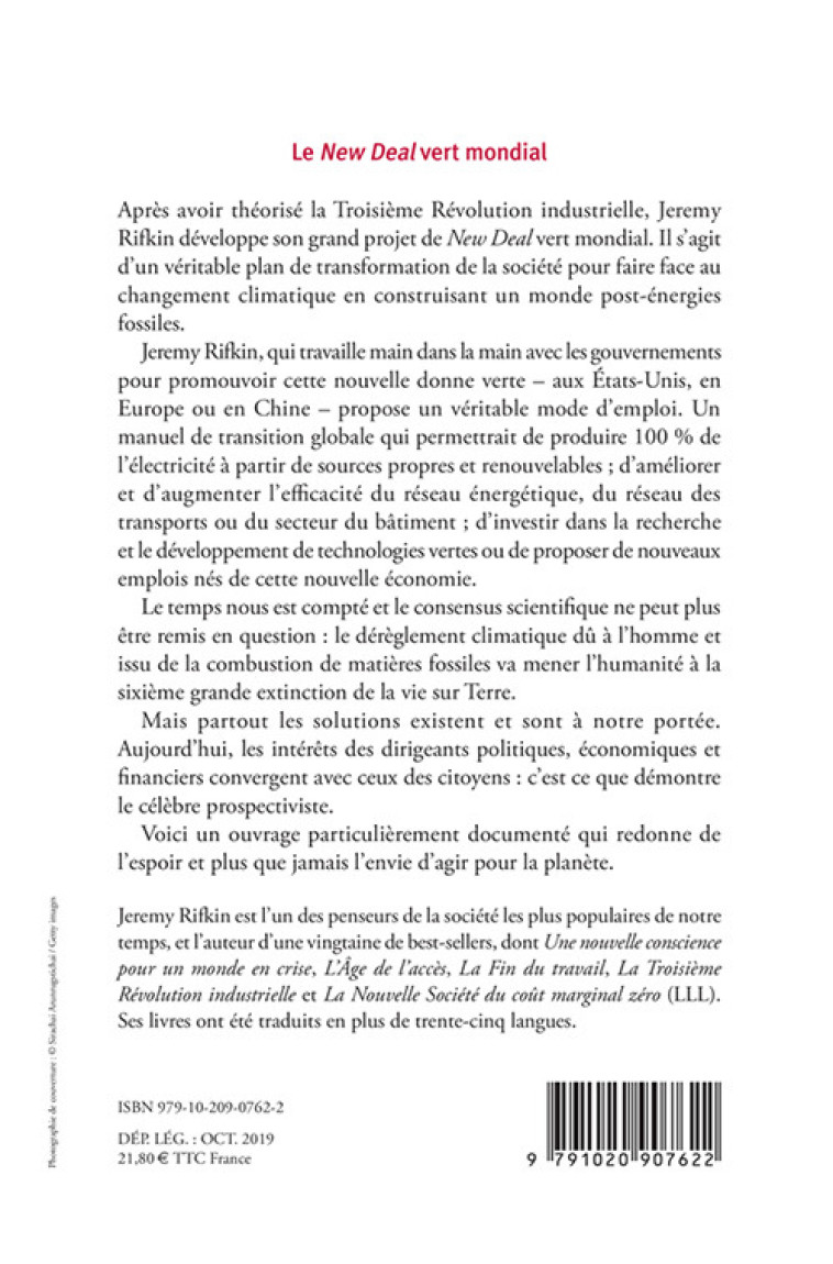 Le New Deal Vert Mondial - Jeremy Rifkin - LIENS LIBERENT